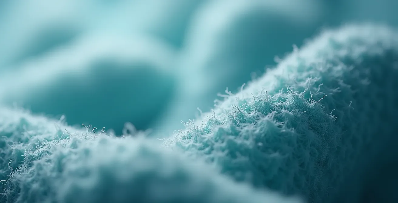 Gros plan sur des textiles techniques et feutres industriels utilisés pour isolation thermique et filtration dans un environnement industriel