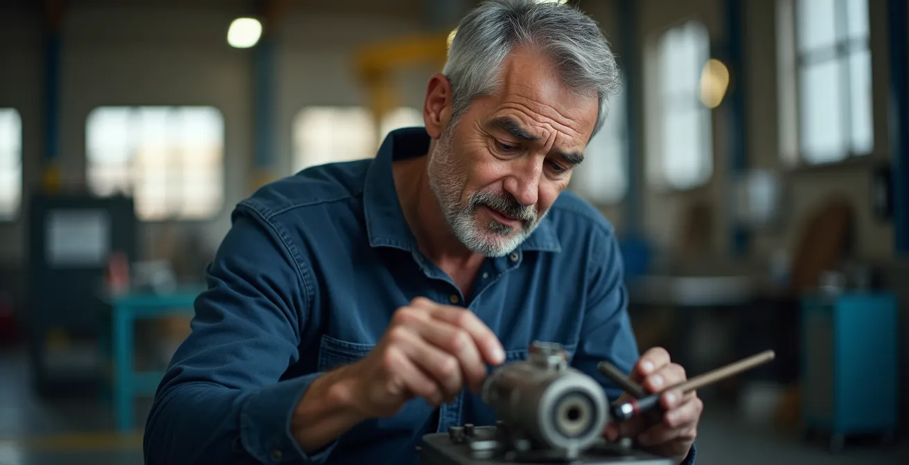 Portrait professionnel d'un technicien expérimenté en action